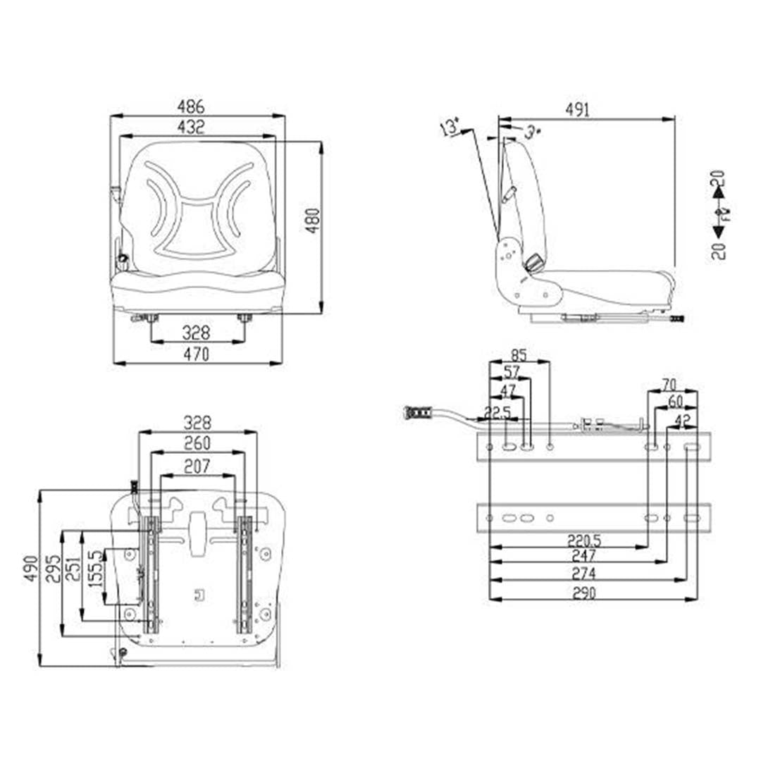 Dumper Seat W/Seat Belt (Mechanical)