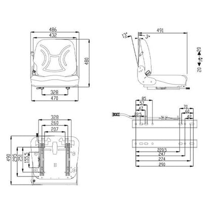 Dumper Seat W/Seat Belt (Mechanical)